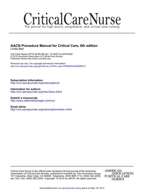 AACN Procedure Manual for Critical Care, 6th edition Book Reviews