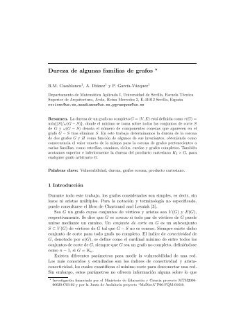 Dureza de algunas familias de grafos - VII Jornadas de Matemática ...