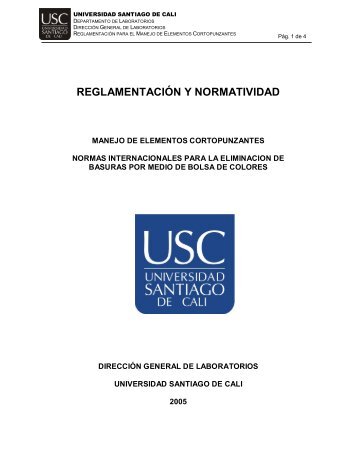REGLAMENTACIÓN Y NORMATIVIDAD - Universidad Santiago de ...