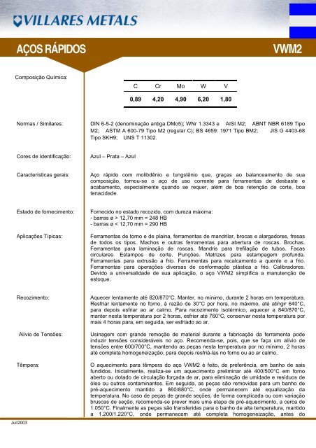 VWM2 - Villares Metals