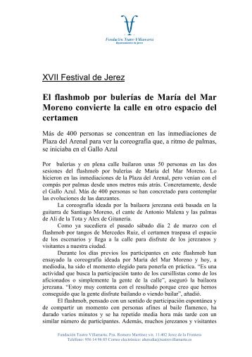 Nota de Prensa Flashmob. MARIA DEL MAR MORENO.
