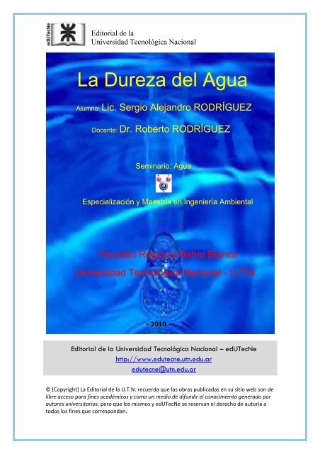 Dureza del Agua - edUTecNe - Universidad Tecnológica Nacional