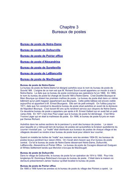 Chapitre 3 Bureaux de postes - Web