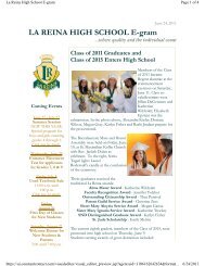 La Reina E-gram, June 24, 2011 - La Reina High School