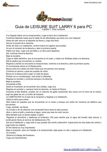 Guia de LEISURE SUIT LARRY 6 para PC - Trucoteca.com