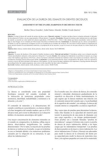 Evaluación de la dureza del esmalte en dientes deciduos