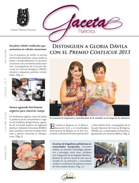 Distinguen a Gloria Dávila con el Premio Coatlicue 2013