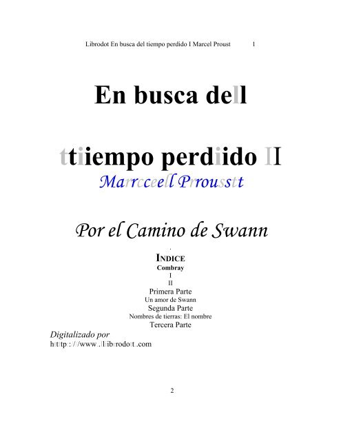 Librodot En del tiempo perdido I Marcel ... Biblioteca Virtual