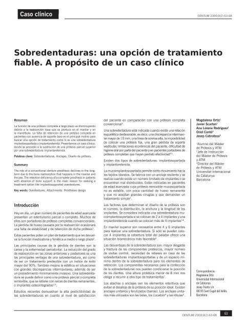 Artículo Sobredentaduras.indd - Nexus Médica