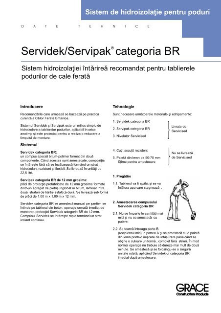 Servidek/Servipak categoria BR - Grace Construction Products