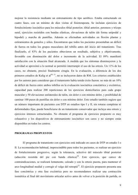 Tendinopatía Tibial Posterior - Programas de ejercicios