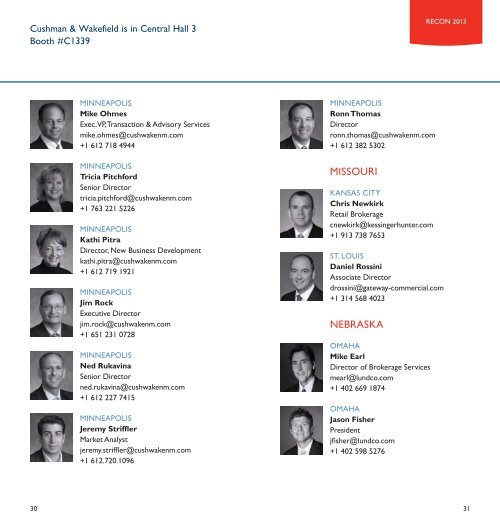 CUSHMAN & WAKEFIELD DELEGATE LIST RECoN 2013