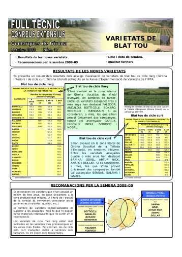 VARIETATS DE BLAT TOU - Recercat