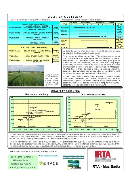 VARIETATS DE BLAT TOU - Recercat