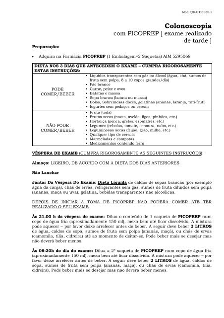 colonoscopia o que comer depois
