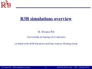 R3B simulations overview - Universidade de Santiago de Compostela