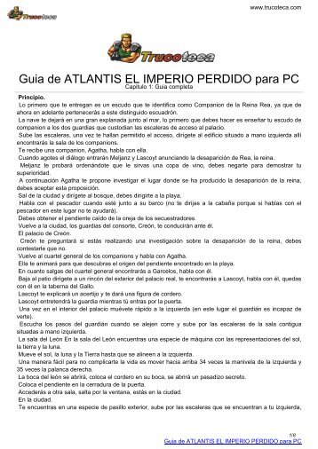 Guia de ATLANTIS EL IMPERIO PERDIDO para PC - Trucoteca.com
