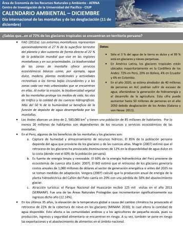 CALENDARIO AMBIENTAL – DICIEMBRE - Universidad del Pacífico