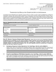 Transportation Regulatory Exemption Application/Variance