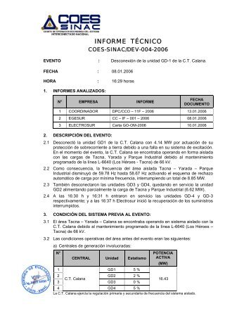 INFORME TÉCNICO - Coes