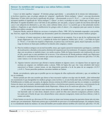 Cáncer: la metáfora del cangrejo y sus calcos latino y árabe