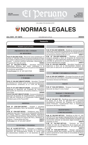 NORMAS LEGALES - Ministerio de Comercio Exterior y Turismo