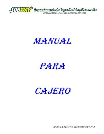 Manual Para CaJErO - Subway Virtual