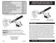 operating instructions for lyman's power deburring ... - Lyman Products