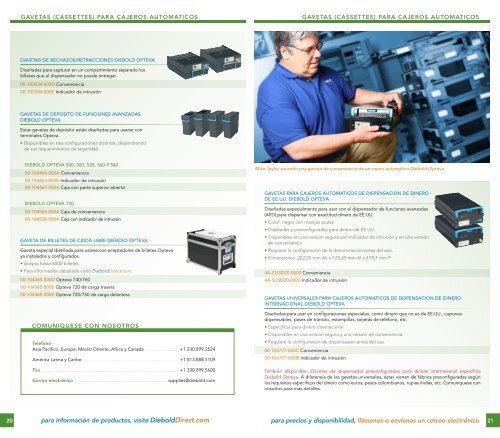 articulos para cajeros automaticos y sucursales ... - DieboldDirect