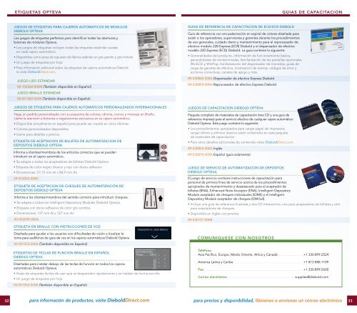 articulos para cajeros automaticos y sucursales ... - DieboldDirect