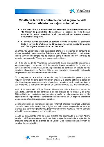 VidaCaixa lanza la contratación del seguro de vida Seviam Abierto ...
