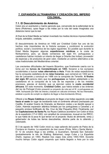 Expansión ultramarina y creación del imperio colonial. - Telefonica.net