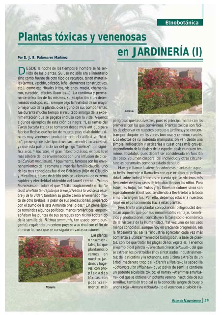 Respiración gramática Feudo Etnobotánica Plantas tóxicas y venenosas en JARDINERÍA