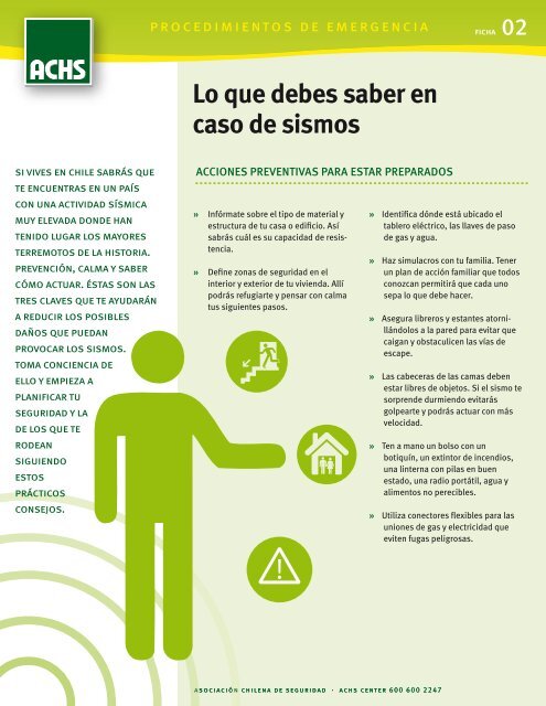 Lo Que Debes Saber En Caso De Sismos Achs