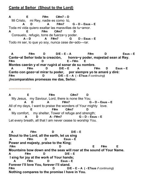 Cante Al Senor Shout To The Lord Themeonline Ca
