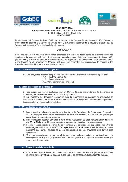 Convocatoria al Programa - Gobierno del Estado de Baja California