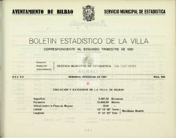 BOLETÍN ESTADÍSTICO DE LA VILLA