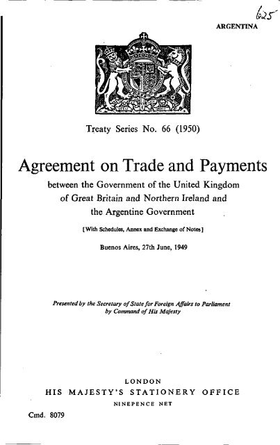 Agreement on Trade and Payments - WorldLII
