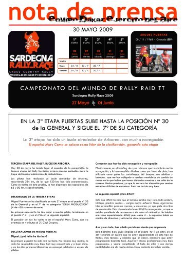 NOTA DE PRENSA. 30 MAYO 2009. Rally ... - Ejército del Aire