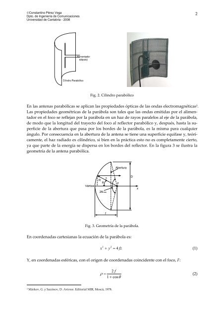 Antenas con reflector parabólico - Universidad de Cantabria