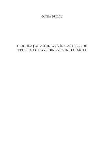 circulația monetară în castrele de trupe ... - Muzeul Banatului