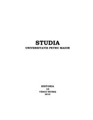 Studia Universitatis Petru Maior, Historia 10 - 