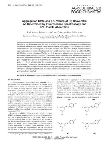 Aggregation State and pKa Values of (E)-Resveratrol As Determined ...