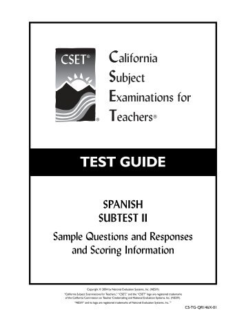 SPANISH SUBTEST II - CSET