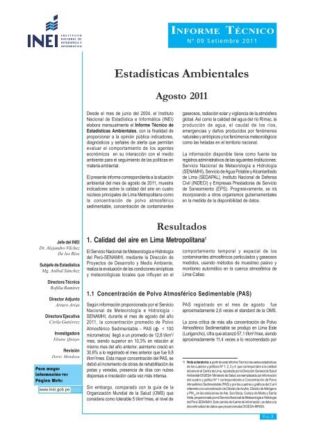 Estadísticas Ambientales - Inei