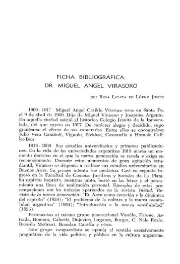 ROSA LICATA DE LÓPEZ JONTE: Miguel Ángel Virasoro, pág. 239