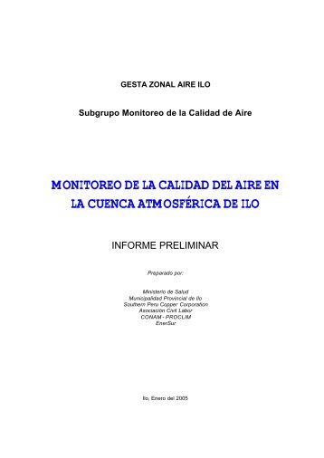Informe Final del Monitoreo de la Calidad del Aire en la Cuenca ...