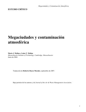 ESTUDIO CRÍTICO Megaciudades y contaminación atmosférica