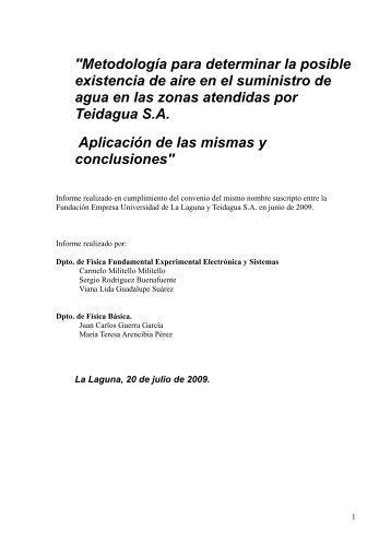 Estudio Existencia Aire en la Red de Abastecimiento - teidagua