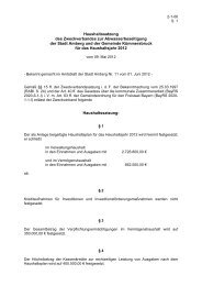 Haushaltssatzung des Zweckverbandes zur ... - Stadt Amberg